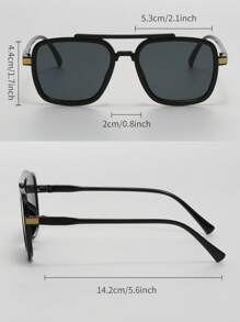 3pairs Men Aviator & Square Frame Fashionable Fashion Glasses Beach Accessories For Outdoor Casual Shades Accessories Beach Accessories Glasses Shades For Summer Beach Vacation,Outdoor,Travel - Black - View 3