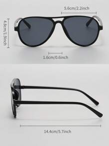 3pairs Men Aviator & Square Frame Fashionable Fashion Glasses Beach Accessories For Outdoor Casual Shades Accessories Beach Accessories Glasses Shades For Summer Beach Vacation,Outdoor,Travel - Black - View 5