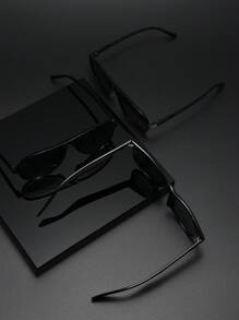 3pairs Men Aviator & Square Frame Fashionable Fashion Glasses Beach Accessories For Outdoor Casual Shades Accessories Beach Accessories Glasses Shades For Summer Beach Vacation,Outdoor,Travel - Black - View 6