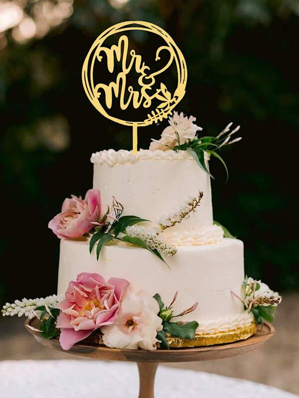 1pc PMMA Cake Topper, Modern Letter Design Cake Decoration For Party,Christmas