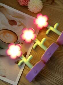 1入組花朵設計檯燈 - 黃色 - 查看 1