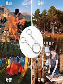 Stainless Steel Pocket Wire Saw, Compact Survival Hand Saw Tool Camping - Silver - View 5