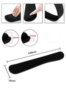 1 miếng đệm cổ tay bằng cao su trơn - màu đen - Xem 5