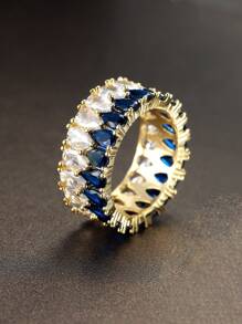 Nhẫn Trang Trí Đá Cubic Zirconia - Màu xanh lam - Xem 3