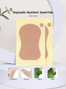 2pcs Disposable Sweat-absorbent Pad - Apricot - View 1