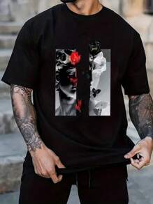 Manfinity Homme Áo thun & Áo lót Nam Hoa Giải trí - màu đen - Xem 1