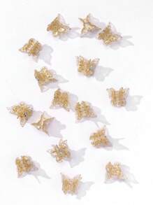 16 cái Phụ nữ Thiết kế Bướm Thời trang Vuốt tóc để Trang trí Tóc - Nhiều màu - Xem 2