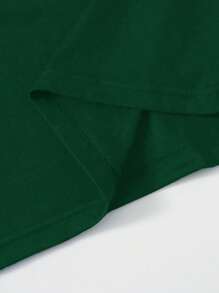 SHEIN Unity Đầm Lá thư Giải trí - Màu xanh lá cây đậm - Xem 4