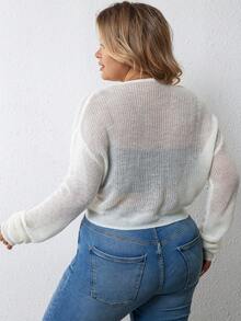 SHEIN LUNE Cárdigan crop de hombros caídos