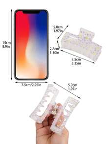 花卉圖案髮爪 - 彩色 - 查看 3