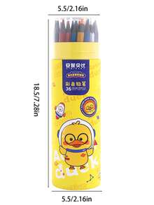 36pcs Mixed Color Coloring Pencil Set, Basics Multi-purpose Color Pencil For Children, Student Drawing - Yellow - View 2
