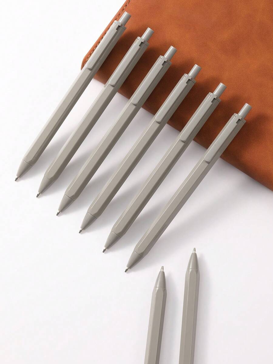 3pcs Solid Color Mechanical Pencil, Simple Portable Mechanical Pencil For Student, Office - Grey - View 1