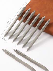 3pcs Solid Color Mechanical Pencil, Simple Portable Mechanical Pencil For Student, Office - Grey - View 3