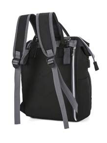 大容量嬰兒用品袋,適用於媽媽使用 - 黑色 - 查看 6