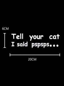 1 pieza Adhesivo para coche con estampado de slogan - Blanco - Ver 3