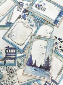 60pcs Tree & Butterfly Pattern Material Paper, Vintage Multi-purpose Decorative Paper For DIY Craft, Hand Account Decoration - Multicolor - View 2