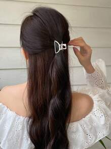 DAZY 1 件装女士简约纯色发夹，适合日常生活休闲爪夹发夹发夹发钳发夹接发夹