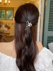 DAZY 1 件装女士简约纯色发夹，适合日常生活休闲爪夹发夹发夹发钳发夹接发夹