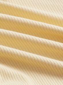 SHEIN MOD Camiseta con encaje en contraste con lazo delantero - Amarillo - Ver 4