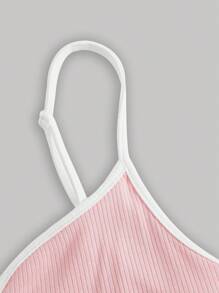 SHEIN MOD Contrast Binding Cami Top - Baby Pink - View 3