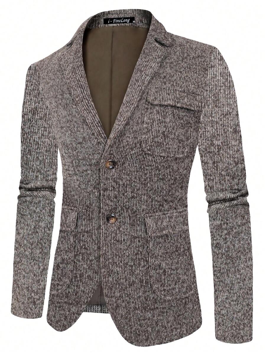 Áo cộc tay Nam Túi Nút phía trước màu trơn Giải trí - Màu xám đen - Xem 1