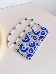 Evil Eye Pattern Phone Case With Lanyard - Multicolor - View 3