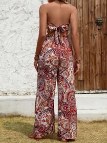 Breezaya Bộ đồ hai mảnh nữ Bất đối xứng mép Buộc lại Paisley Bộ lạc Boho - Nhiều màu - Xem 2