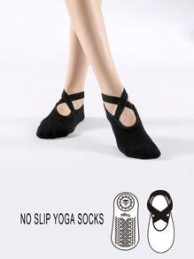 3 Pairs Women Non-Slip Yoga/Pilates Socks With Drawstring, Black, Gray, Wine Red