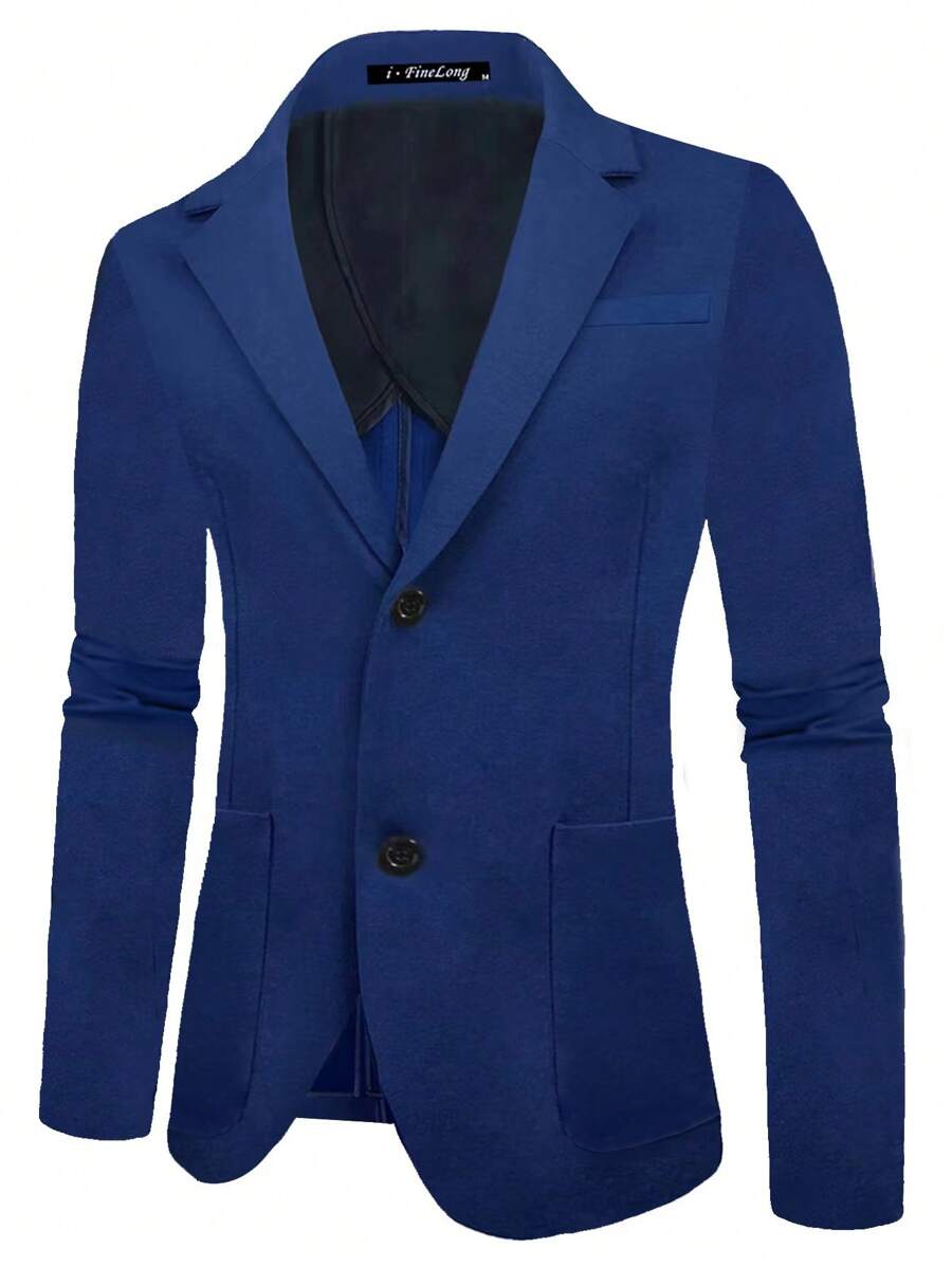 Blazer vá túi cổ ve áo nam - Màu xanh hải quân - Xem 1