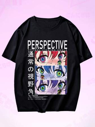 Anime Guys Figure Print Tee