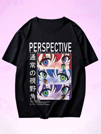Anime Guys Figure Print Tee