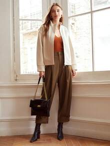 MOTF PREMIUM Pantalones cónicos viscosa - Marrón - Ver 3