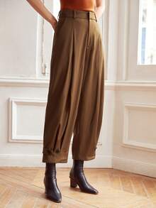 MOTF PREMIUM Pantalones cónicos viscosa - Marrón - Ver 5