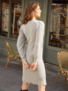 MOTF PREMIUM WOOL MIX SWEATER DRESS WITHOUT BELT - Light Grey - View 2