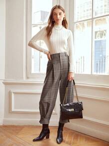 MOTF PREMIUM 粘膠纖維寬鬆版型錐形褲 - 彩色 - 查看 3