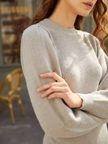 MOTF PREMIUM WOOL MIX SWEATER DRESS WITHOUT BELT - Light Grey - View 8