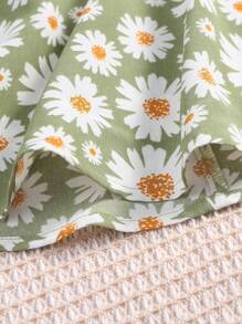 SHEIN 少女花卉印花荷葉邊上衣和裙子 - 彩色 - 查看 5