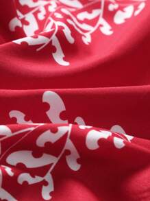 Manfinity RSRT Áo sơ mi Nam Nút phía trước Thực vật In ngẫu nhiên Boho - Màu Đỏ Sâu - Xem 3