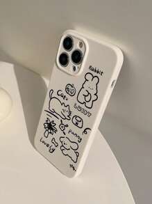 Cartoon Dog & Cat Pattern Phone Case - Multicolor - View 3