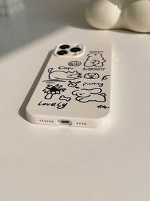Cartoon Dog & Cat Pattern Phone Case - Multicolor - View 5