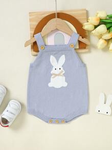 Baby Rabbit Pattern Knit Bodysuit Without Tee