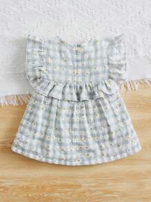 SHEIN Tops em bé Xù Dây kéo Hoa Kẻ sọc - Nhiều màu - Xem 2