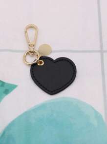 1 件 PU 皮革心形钥匙扣包配件 - 黑色 - 查看 1