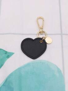 1 件 PU 皮革心形钥匙扣包配件 - 黑色 - 查看 2
