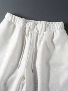 Manfinity RSRT Men Paisley Pattern Lace Shirt & Drawstring Waist Shorts - White - View 4