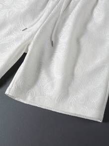 Manfinity RSRT Men Paisley Pattern Lace Shirt & Drawstring Waist Shorts - White - View 6