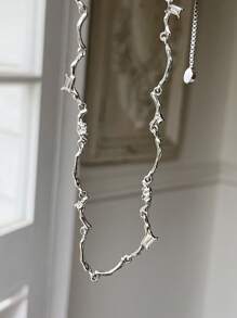 DAZY 1入組時尚簡約鋅合金水鑽裝飾頸鏈適合女士日常裝飾