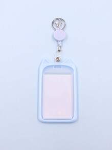 Hoạt Hình Dễ Thương Đựng Thẻ Nắp Bảo Vệ Có Thể Thu Vào Công Việc Tên Huy Hiệu Sinh Viên Xe Buýt Thẻ Tín Dụng Ngân Hàng - Màu xanh lam - Xem 2