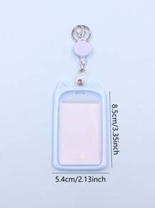 Hoạt Hình Dễ Thương Đựng Thẻ Nắp Bảo Vệ Có Thể Thu Vào Công Việc Tên Huy Hiệu Sinh Viên Xe Buýt Thẻ Tín Dụng Ngân Hàng - Màu xanh lam - Xem 4