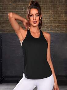 Yoga Basic Áo Tees & Tanks  Thể thao Nữ Tương phản Mesh Hình học - màu đen - Xem 6